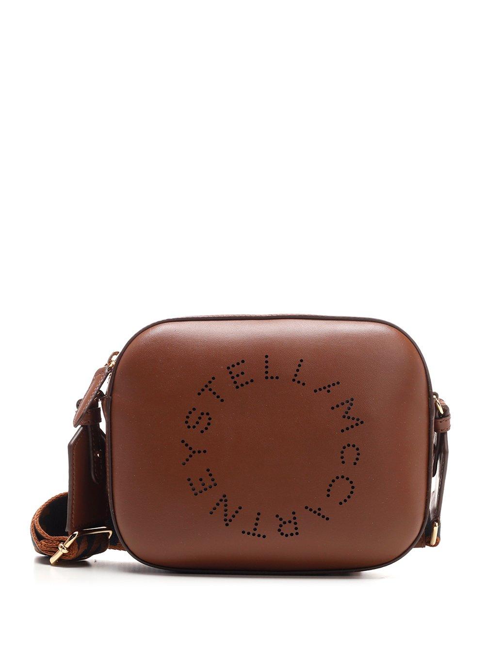 Stella McCartney Synthetic Logo Mini Crossbody Bag in Brown - Lyst