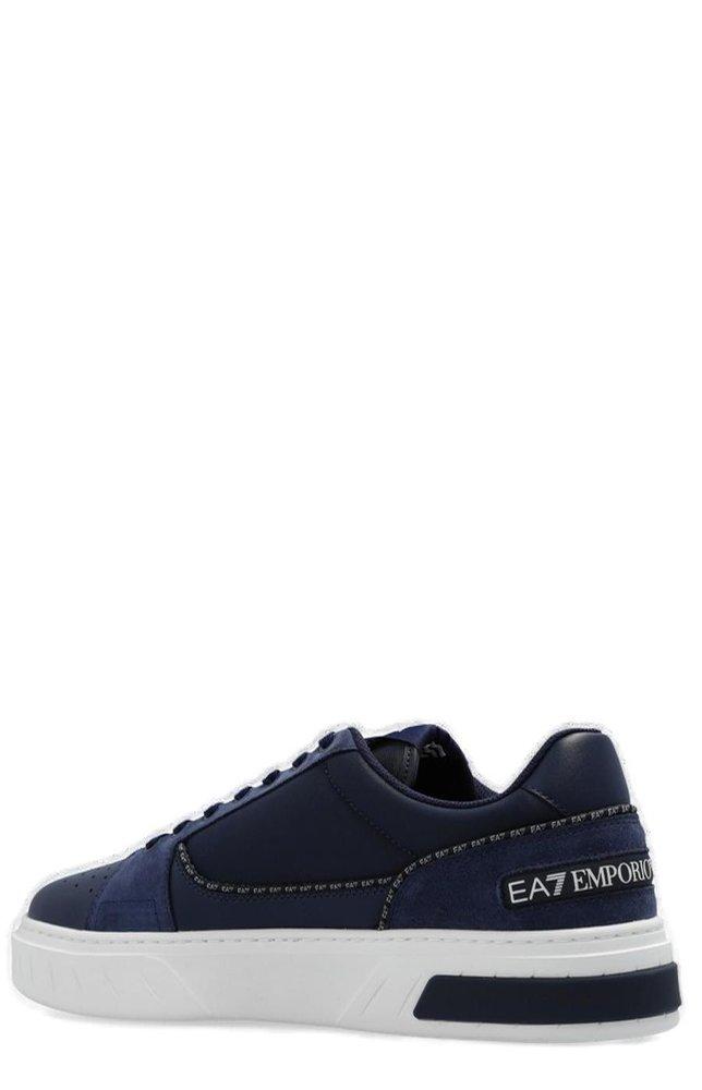 EA7 Panelled Lace-up Sneakers in Blue for Men | Lyst
