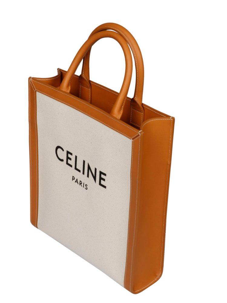 Celine Small Vertical Tote Bag in White