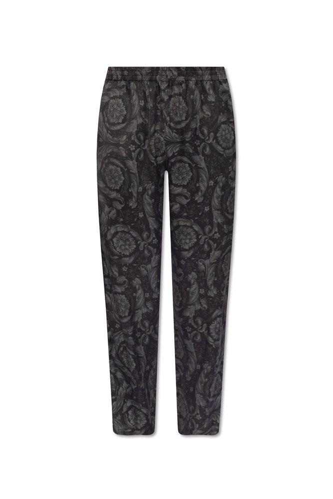 Versace Barocco-print velvet pajama trousers - Black