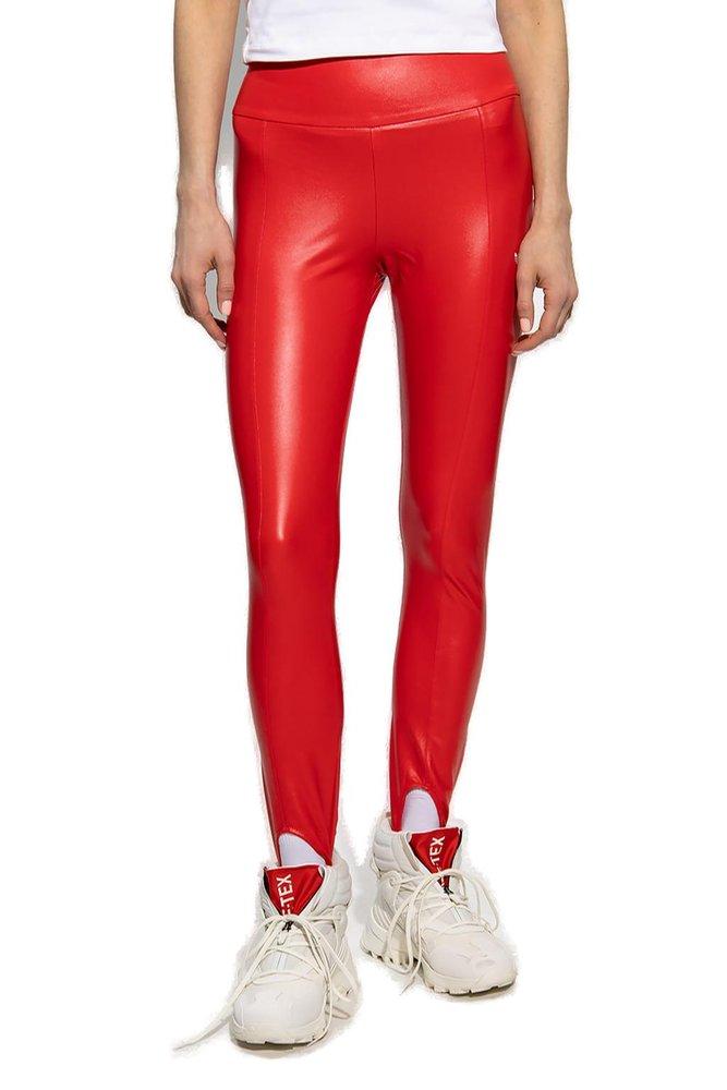 adidas Originals Logo Printed Leggings in Red | Lyst