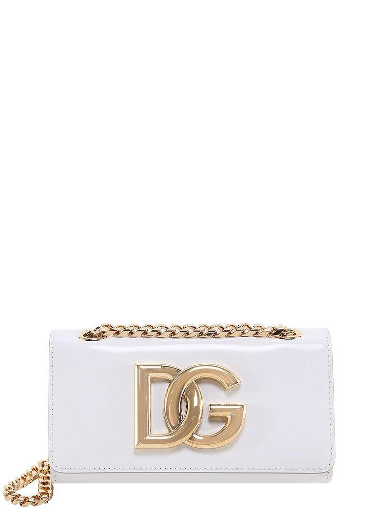 Dolce & Gabbana Dg Logo Chained Crossbody Bag in White | Lyst
