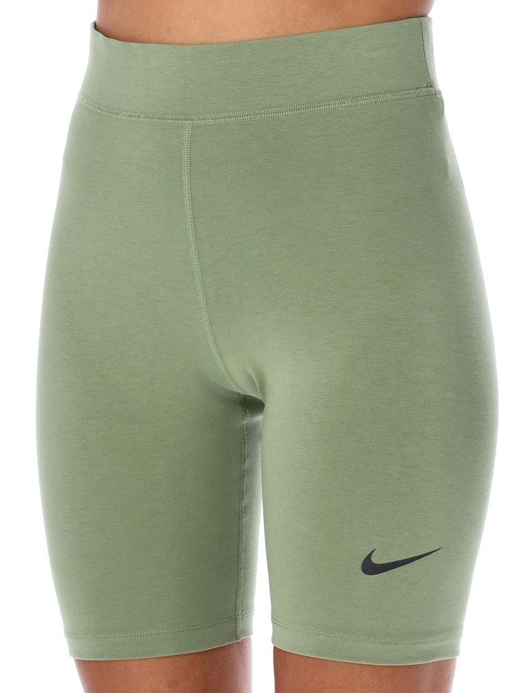 Nike Logo-printed High-waist Cycling Shorts in Green | Lyst UK