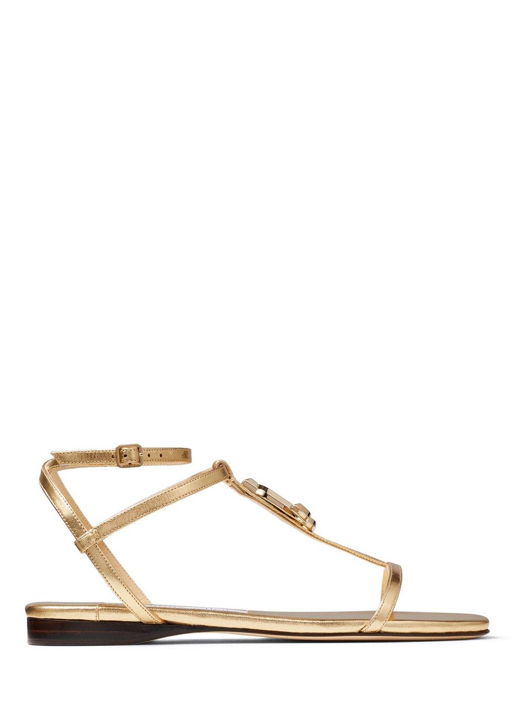 jimmy choo flat gold sandals