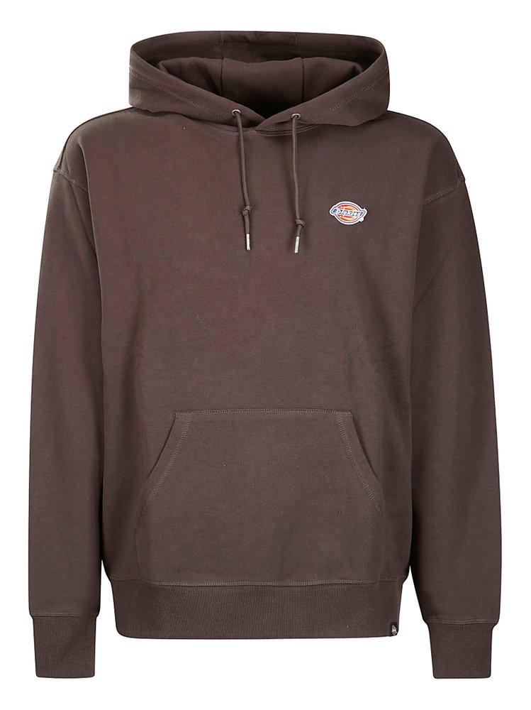 Dickies Logo Patch Drawstring Hoodie in Brown for Men Lyst