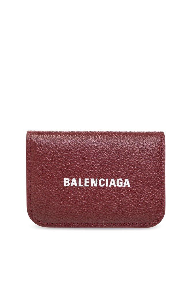 Balenciaga Classic Leather Bifold Business Card Holder Red Free Shipping