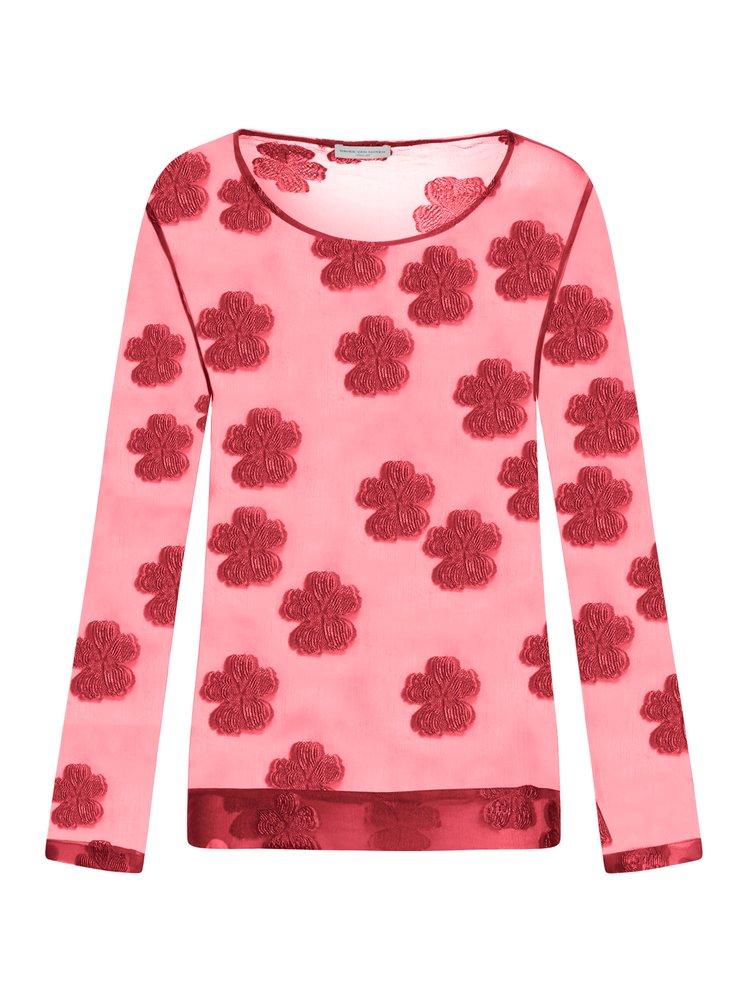 DRIES VAN NOTEN graphic-print poplin shirt - Pink