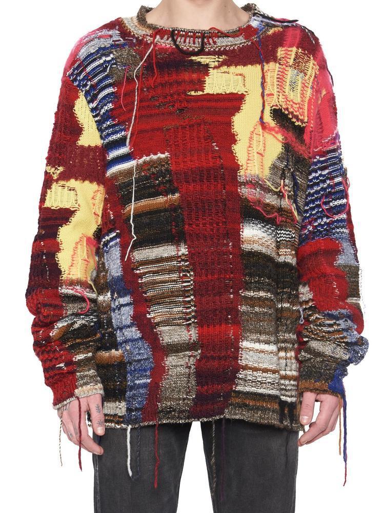 Skaldet se tv Fremtrædende Off-White c/o Virgil Abloh Synthetic Business Casual Patchwork Jumper in  Red - Lyst