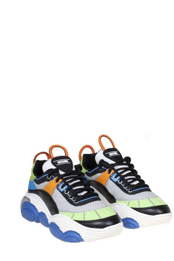 Moschino Mesh Lace-up Sneakers in Blue for Men | Lyst