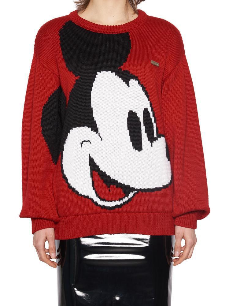 Gcds X Disney Mickey Mouse Knit Sweater in Red | Lyst