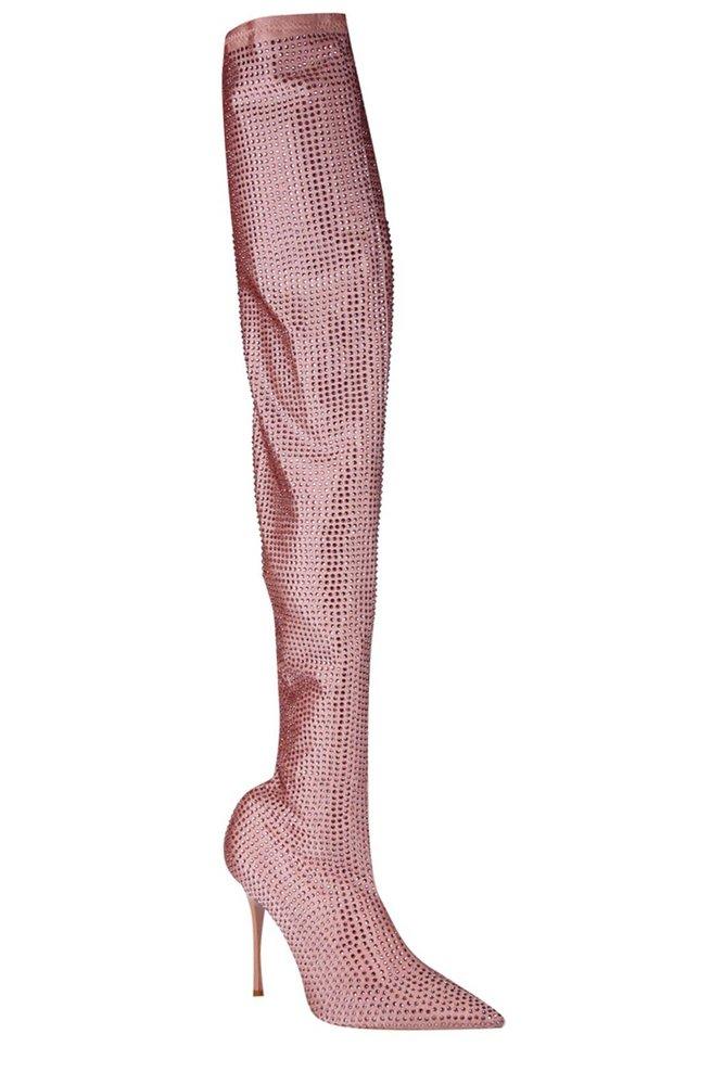 Gedebe Logan Cuissarde Embellished Boots in Pink | Lyst
