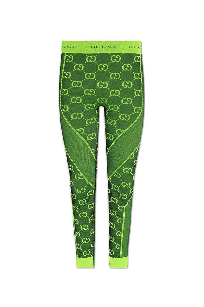 Gucci Leggings With 'GG' Pattern in Green