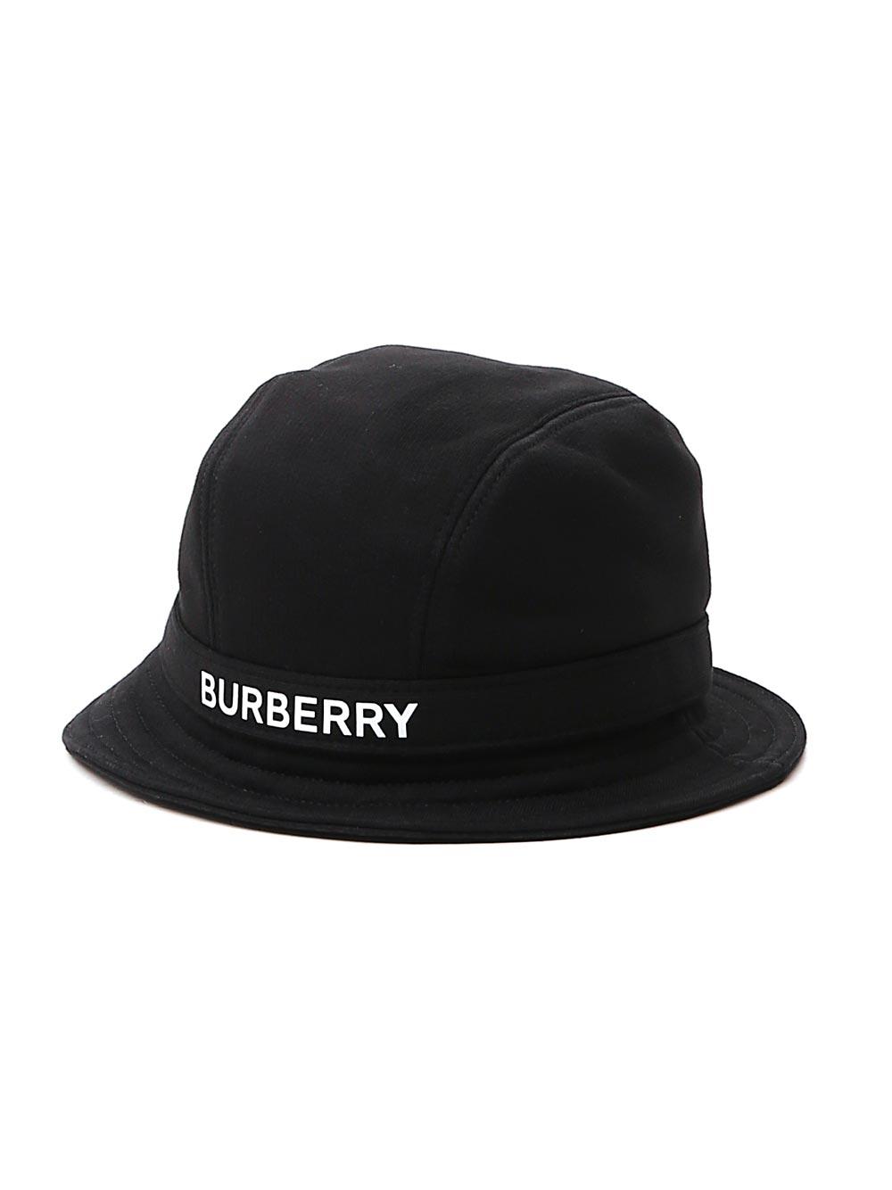 Burberry Cotton Logo Print Bucket Hat in Black - Lyst