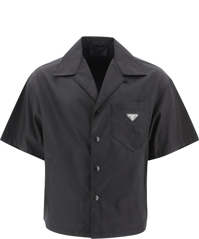 Prada Synthetic Re-nylon Short-sleeve Shirt in Black for Men | Lyst