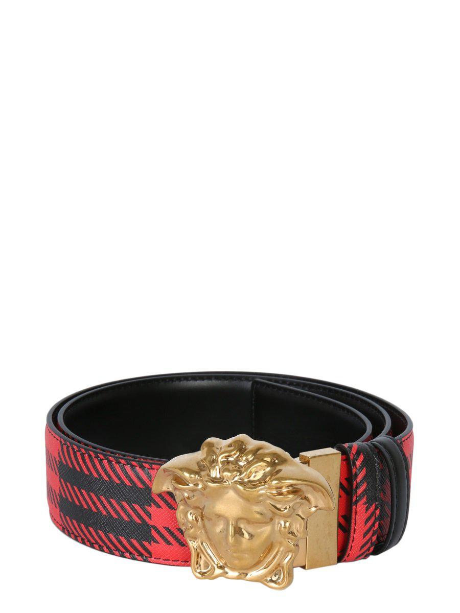 Versace Leather Reversible Medusa Buckle Belt in Black for Men Lyst