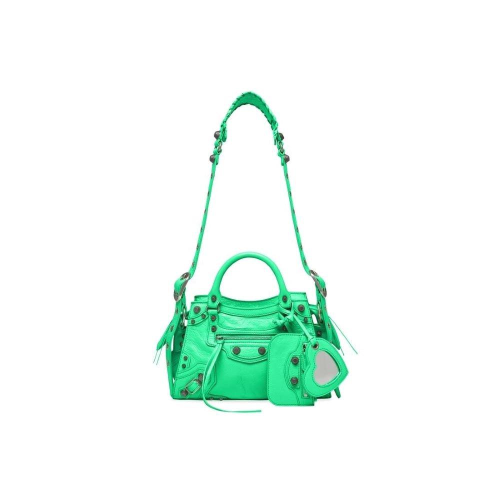 Balenciaga Neo Cagole City Small Shoulder Bag in Green