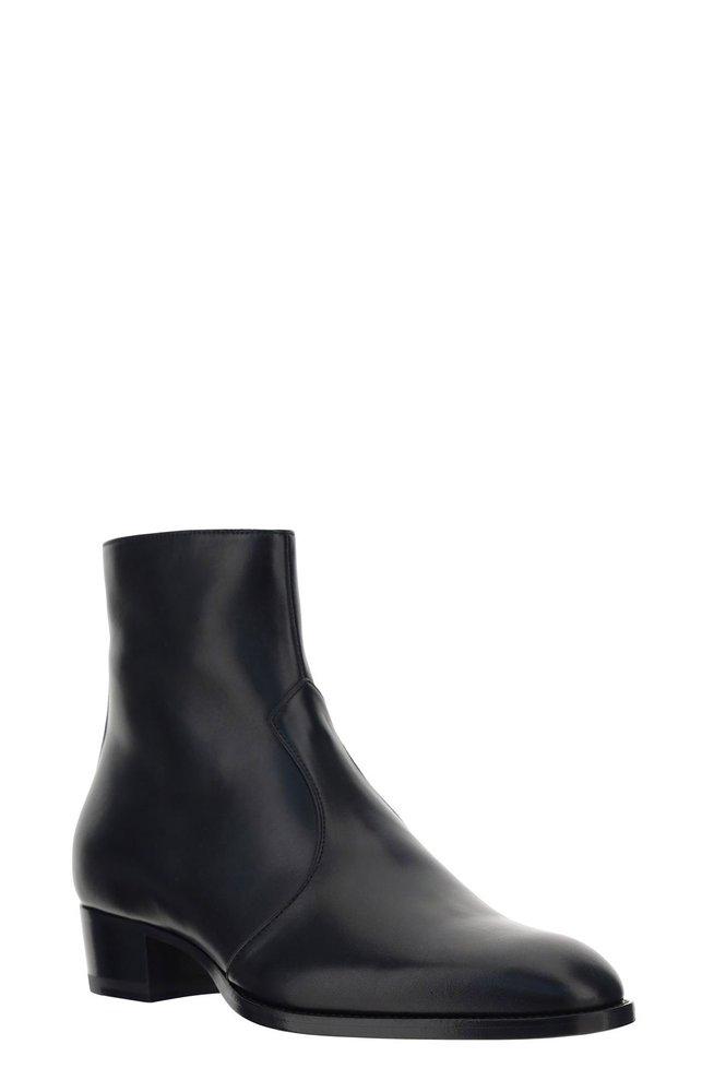 Saint Laurent Wyatt Zipped Ankle Boots in Black for Men | Lyst