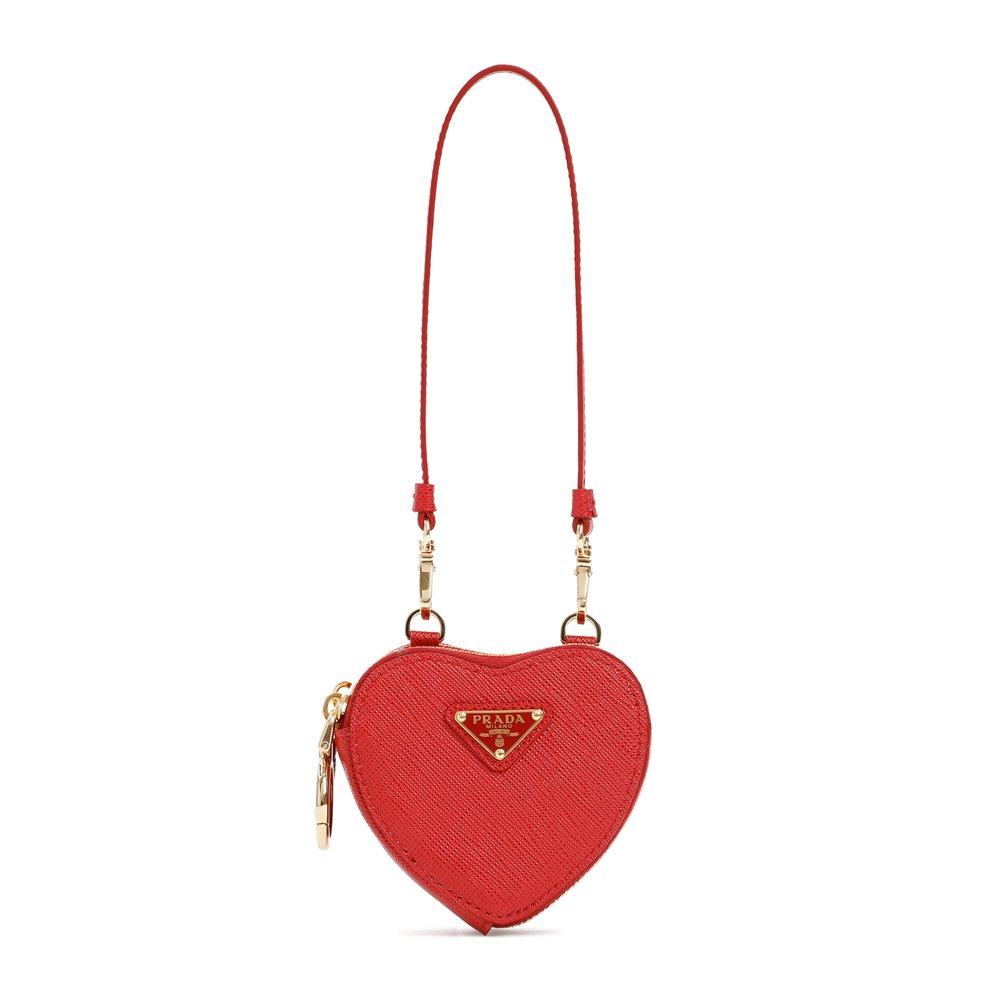 Prada Heart Saffiano Mini Shoulder Bag in Red | Lyst