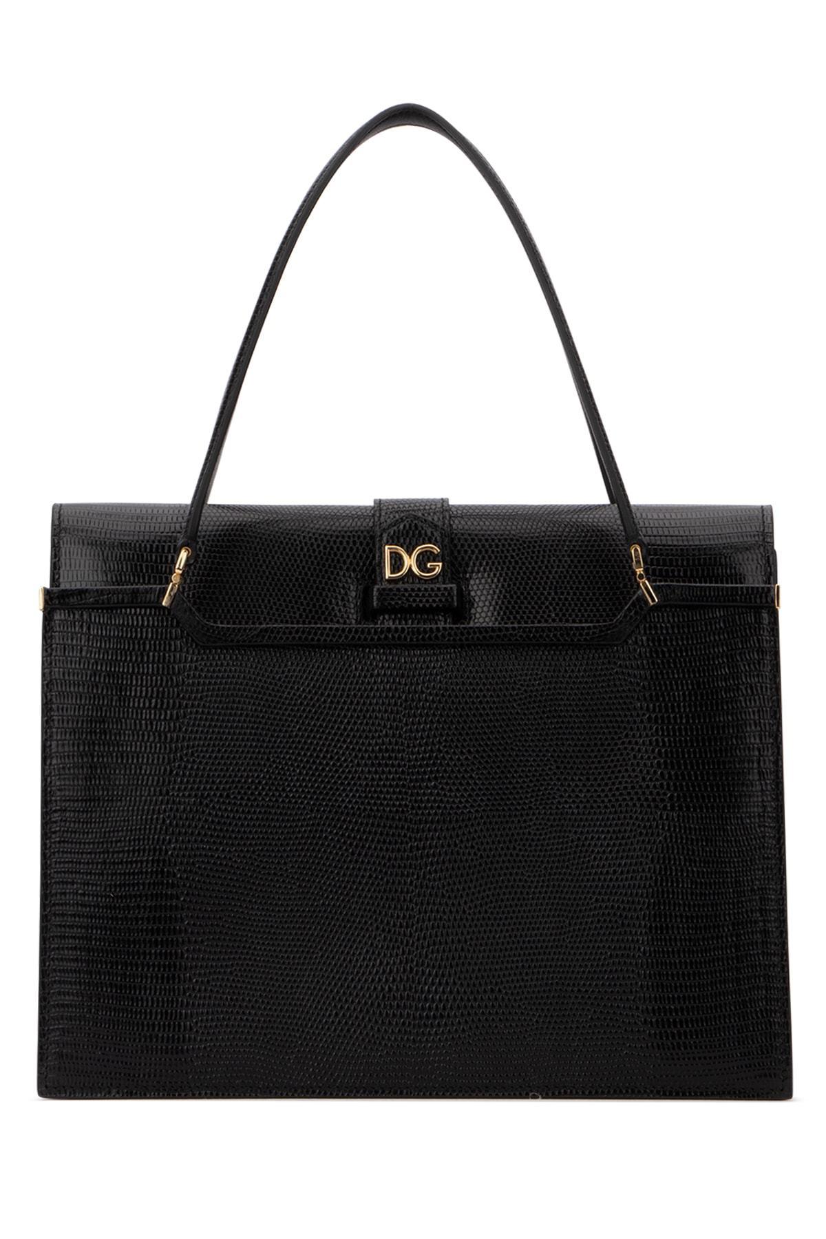 Dolce & Gabbana Leather Small Iguana Print Calfskin Ingrid Bag in 