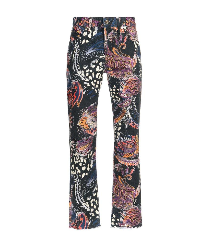 Printed straight jeans
