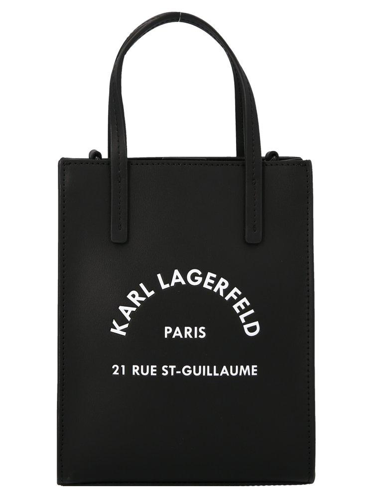 Karl Lagerfeld Logo Detailed Tote Bag in Black Lyst