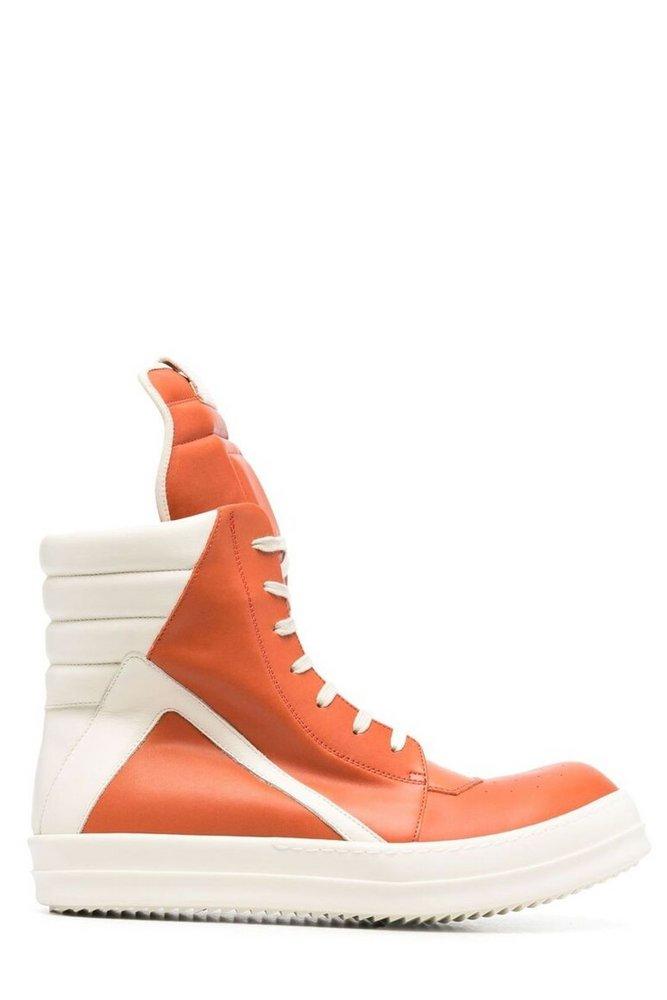 Rick Owens Geobasket High-top Sneakers in Orange for Men | Lyst