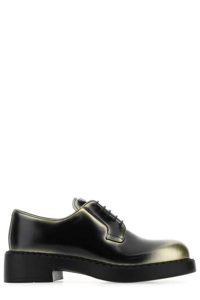 Prada Ombré-effect Lace-up Oxford Shoes in Black | Lyst