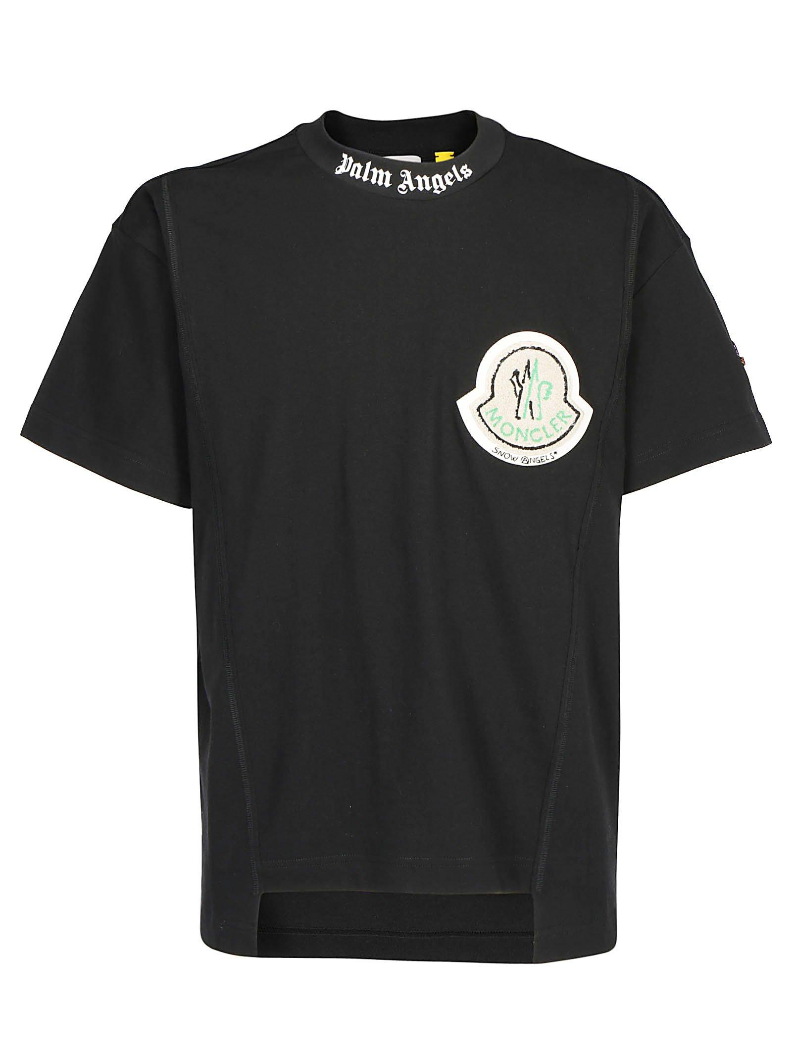 Moncler Genius 8 Moncler Palm Angels Black Cotton T-shirt for Men 