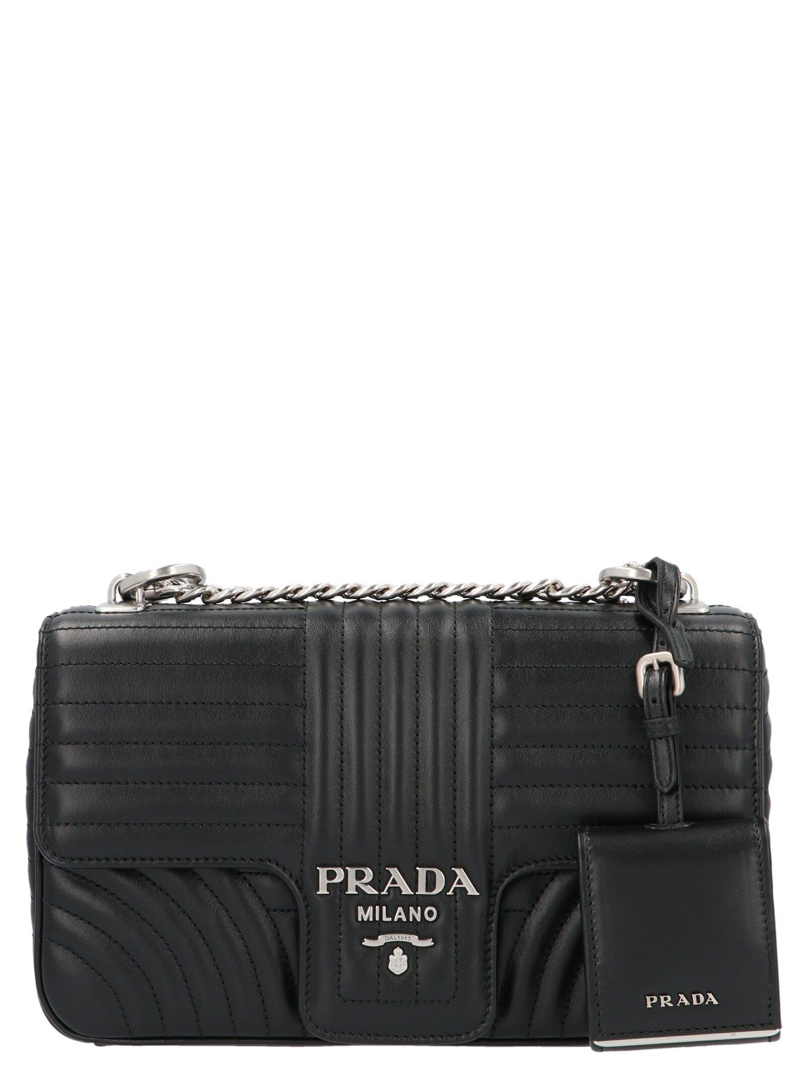 Prada Leather Diagramme Crossbody Bag in Black Lyst