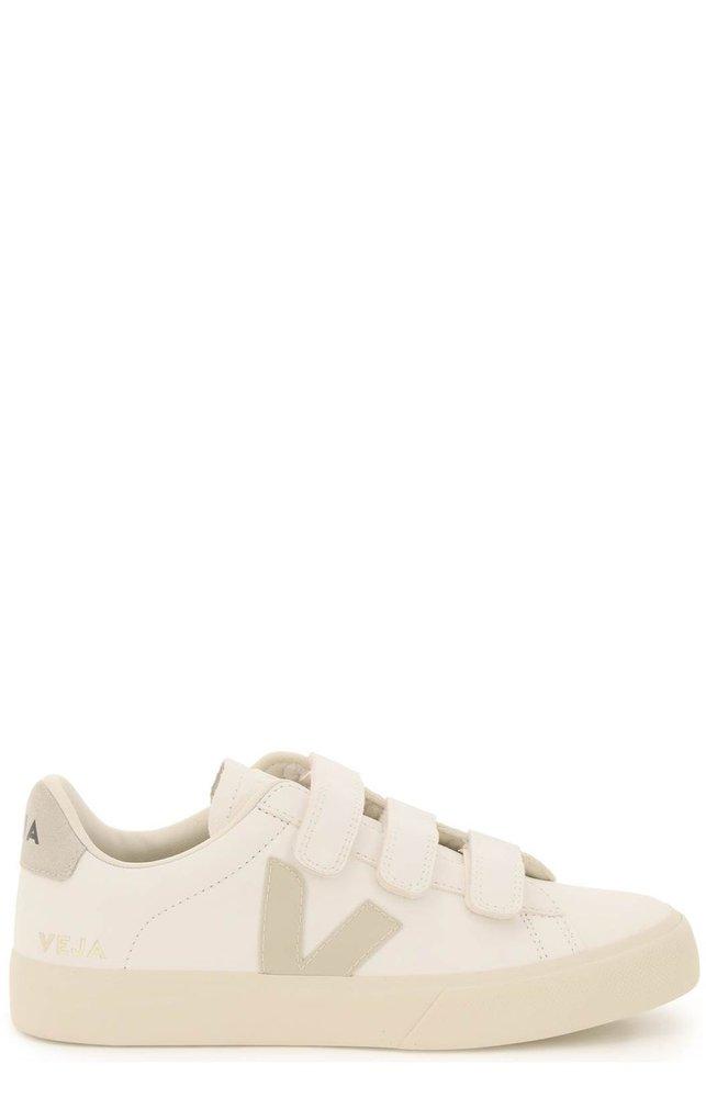 Veja Logo Touch-strap Sneakers in Natural | Lyst