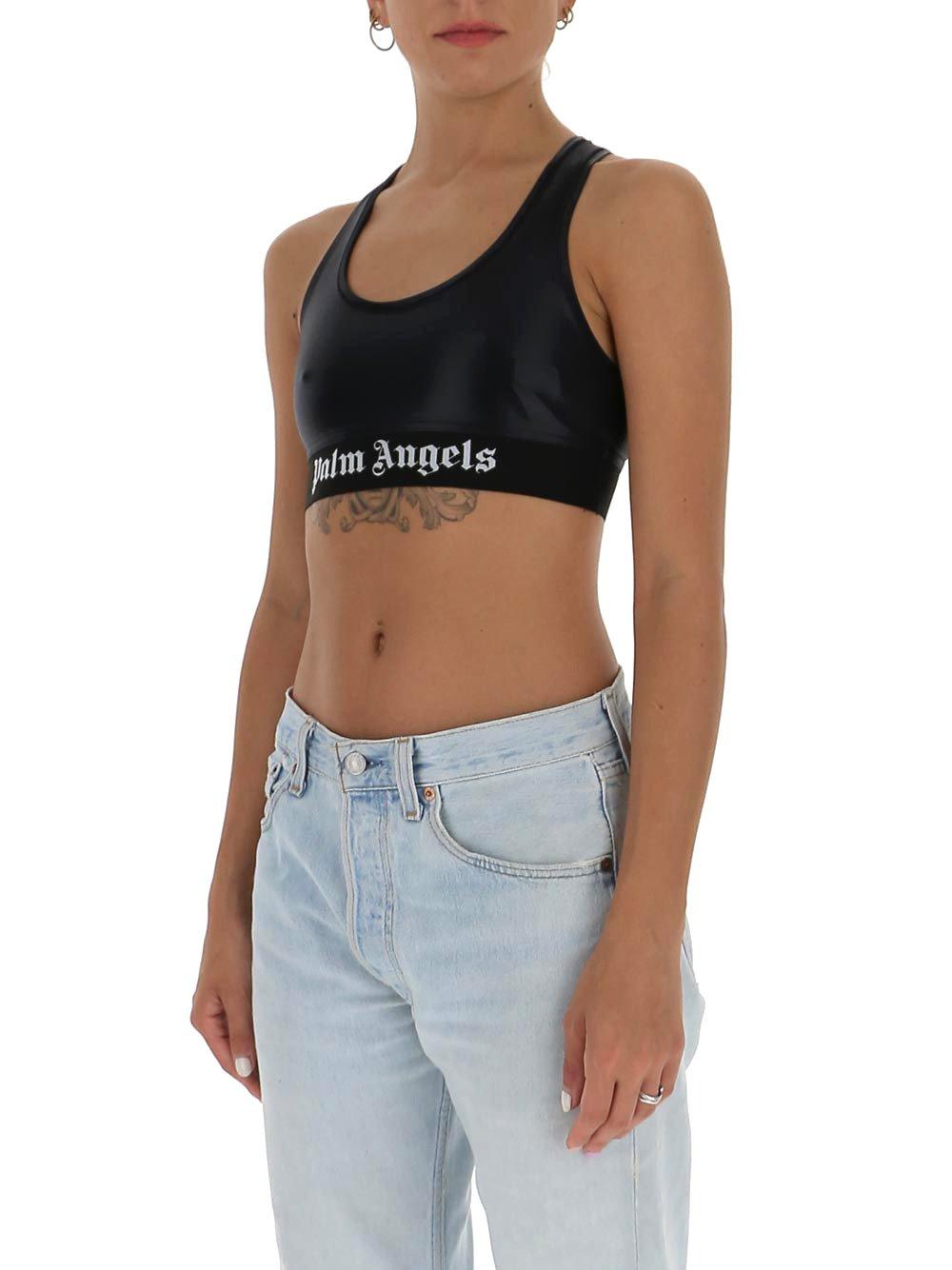 Palm Angels Synthetic Logo Sports Bra in Black - Lyst