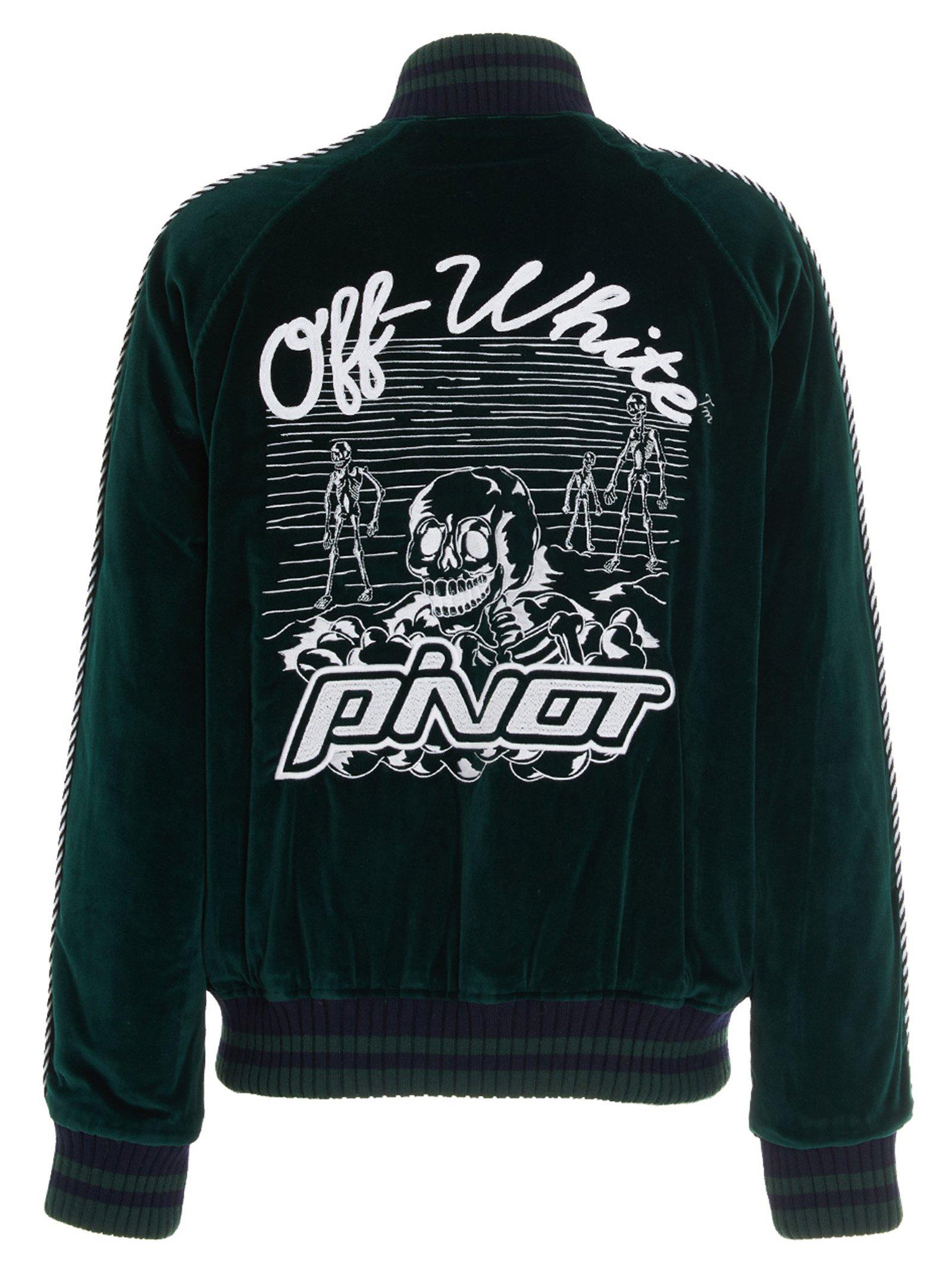off white green bomber jacket