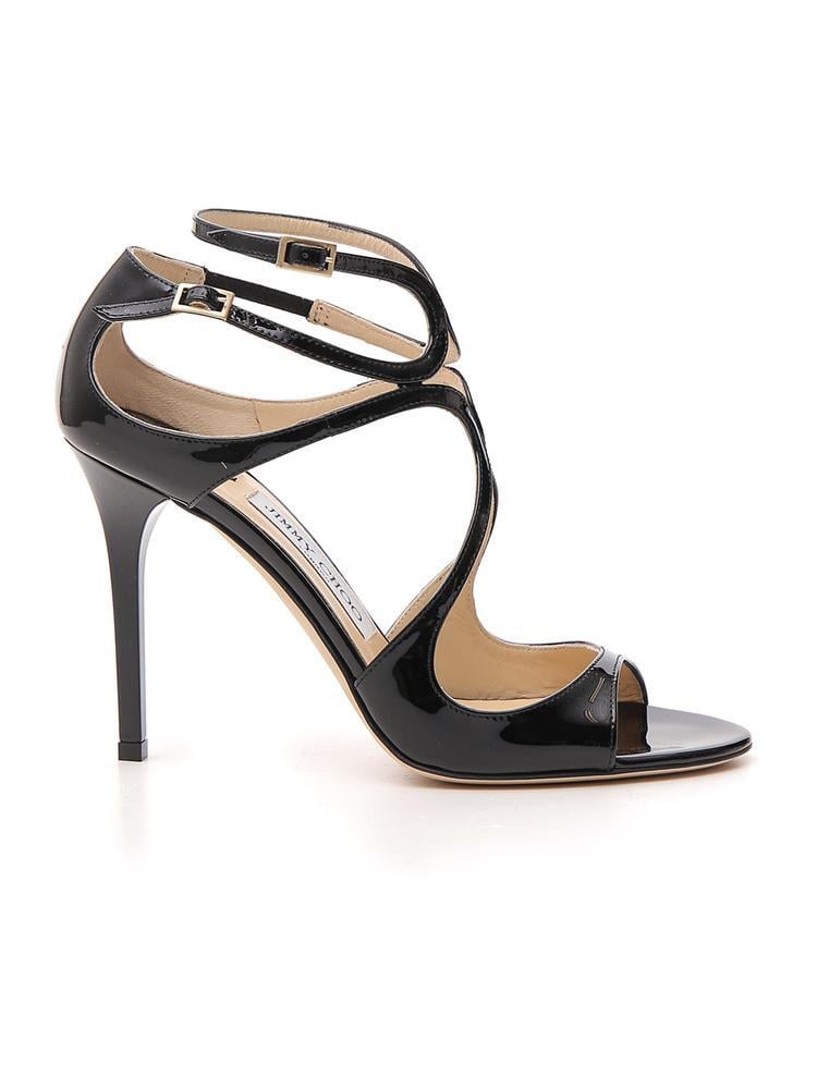 Jimmy Choo Lang Patent Leather Sandals in Black - Lyst