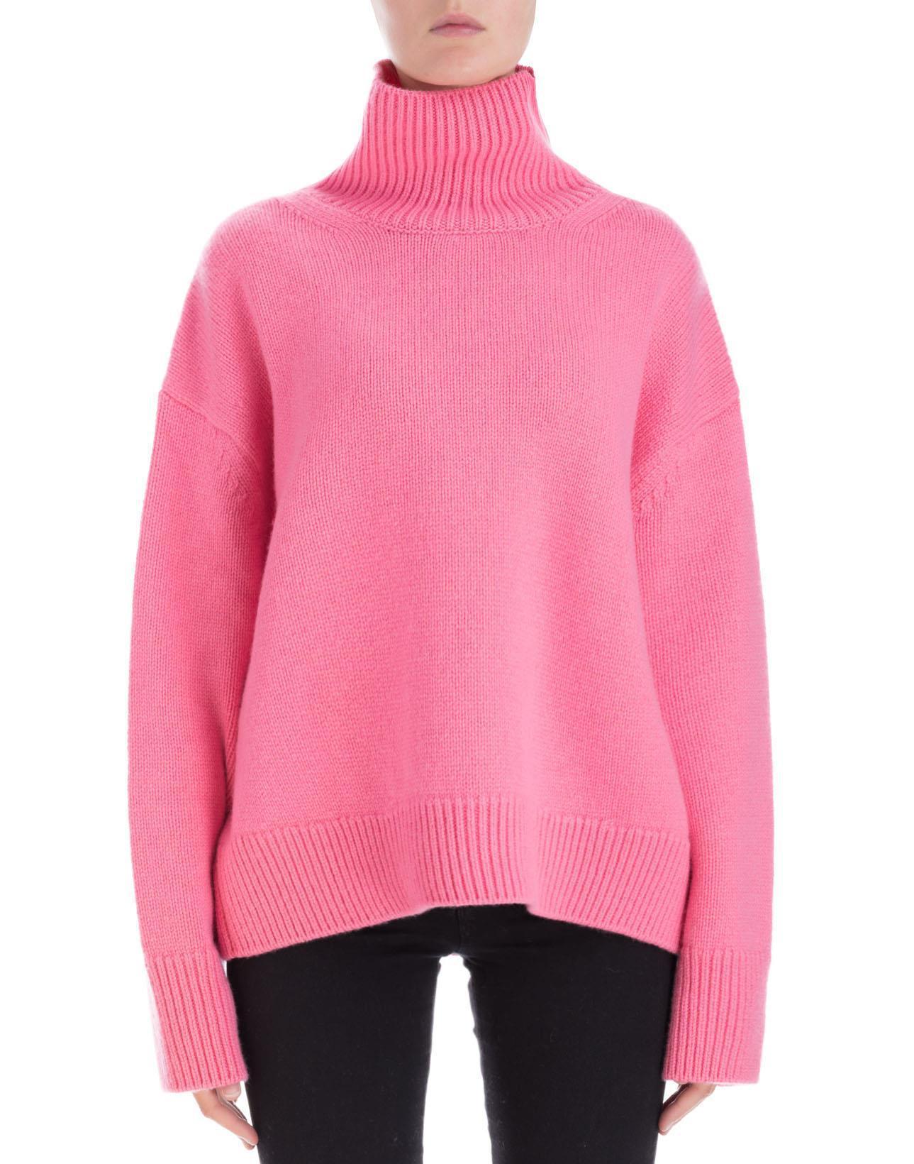 pink high neck jumper