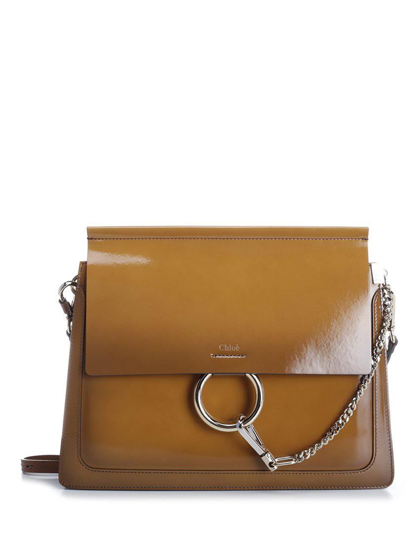 Download Chloé Glossy Faye Shoulder Bag in Brown - Lyst