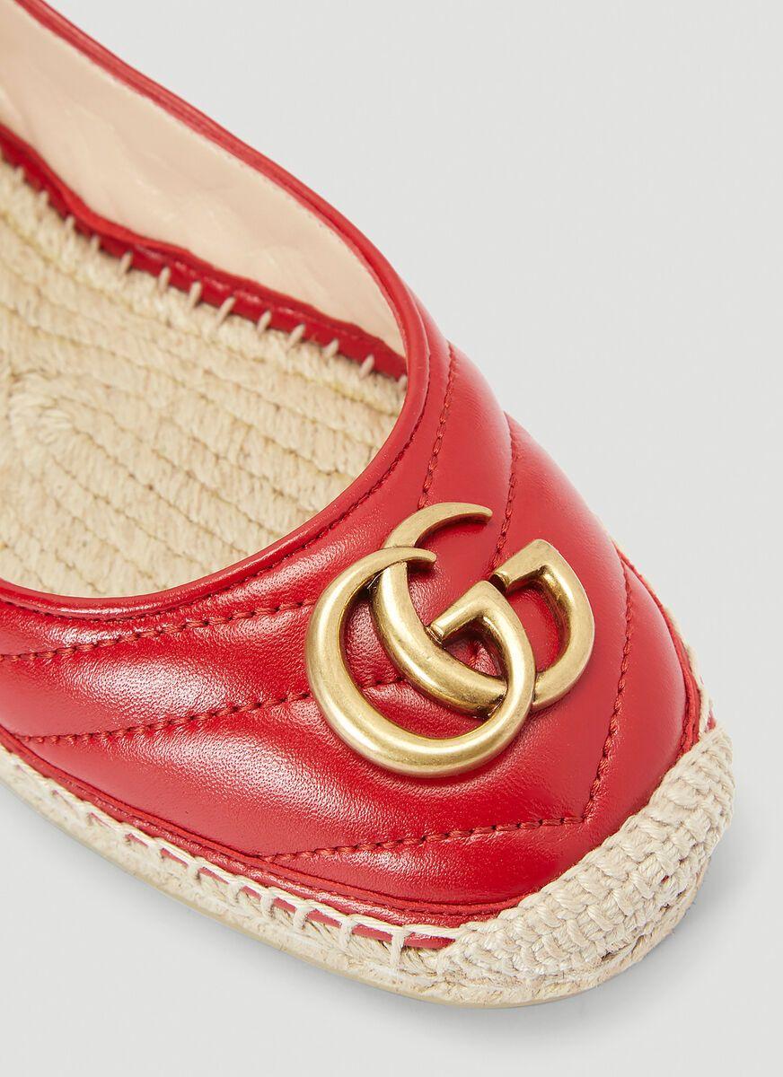 GUCCI Monogram Matelasse GG Marmont Espadrilles 36.5 Beige Ebony 688670 | FASHIONPHILE