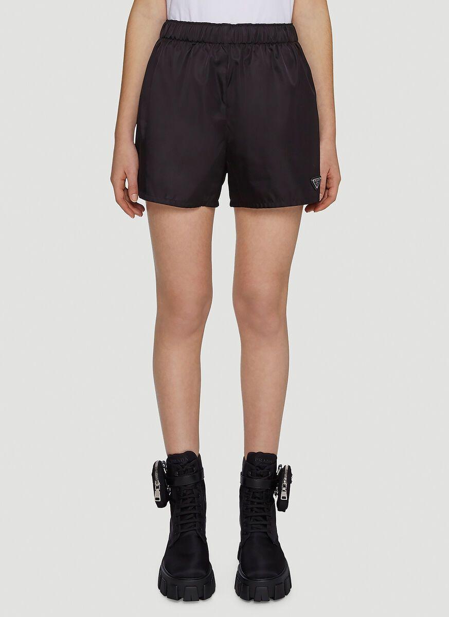 Prada Re-nylon Gabardine Shorts in Black | Lyst