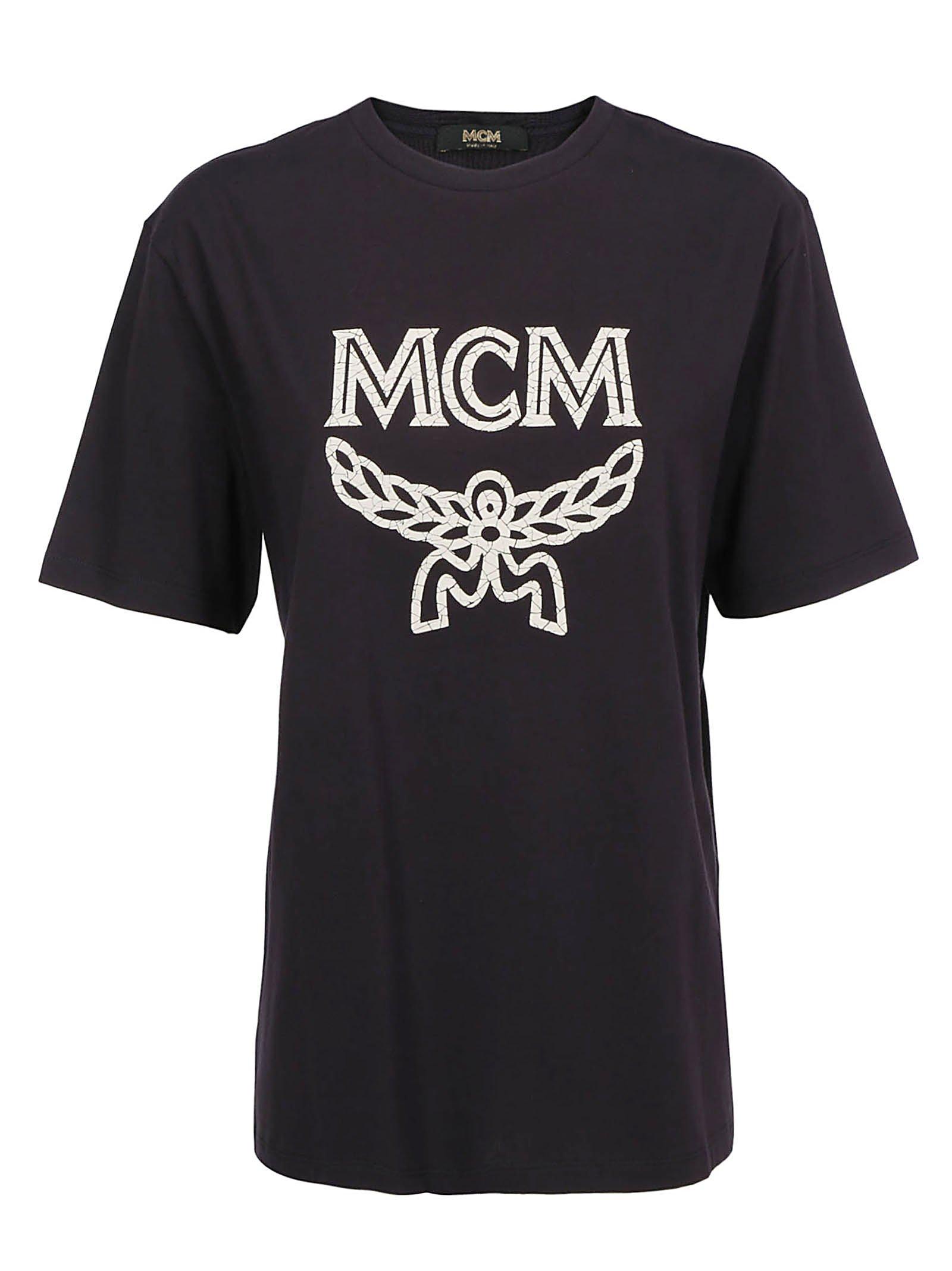MCM Cotton Logo T-shirt in Black - Lyst
