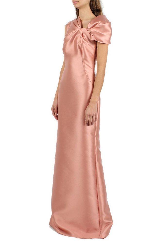ワンピース A FERRETTI Mikado decollete dress Rosa Long dress in mikado Cocktail | Alberta Ferretti