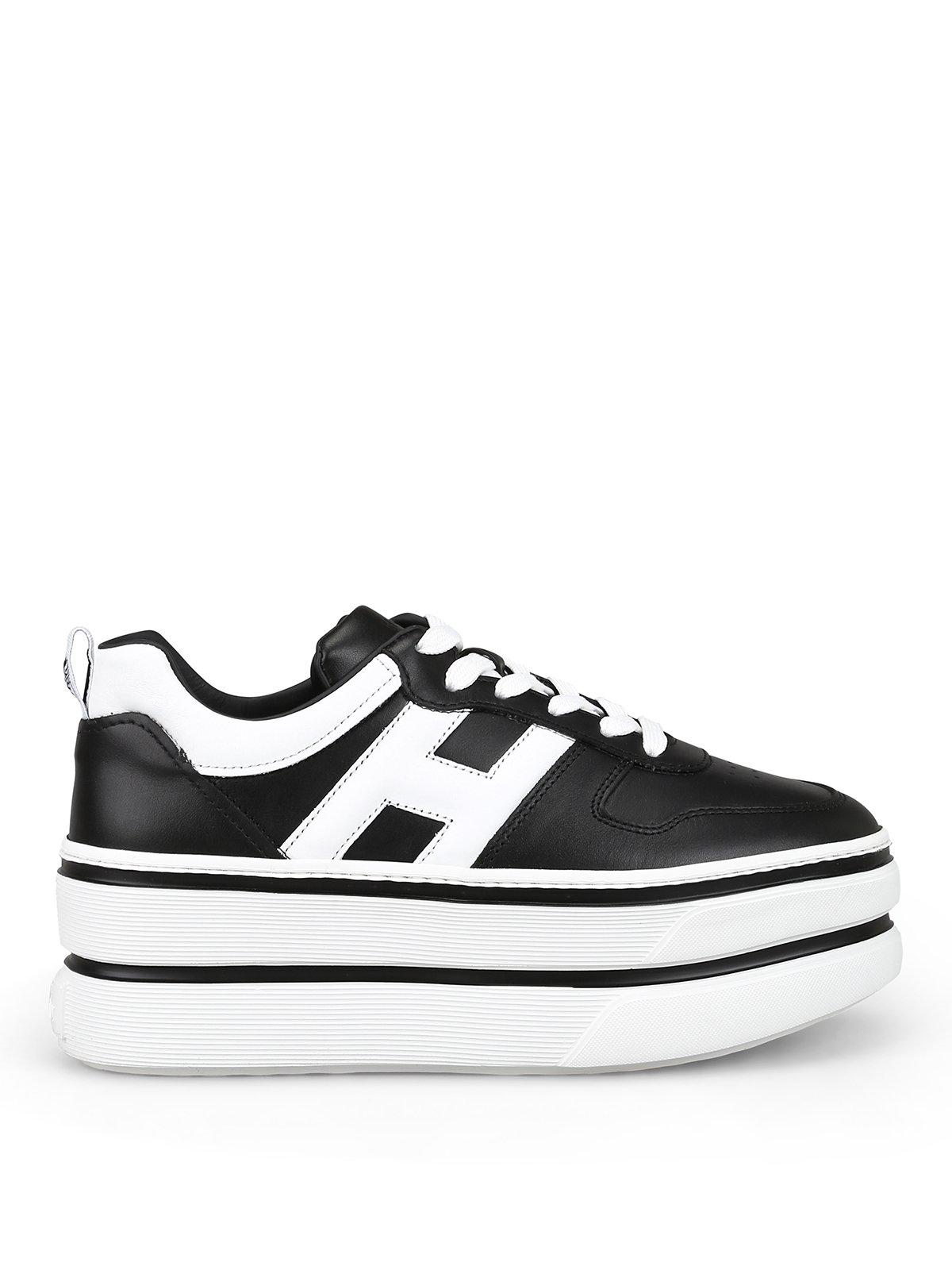 Hogan Leather H449 Sneakers in Black - Lyst