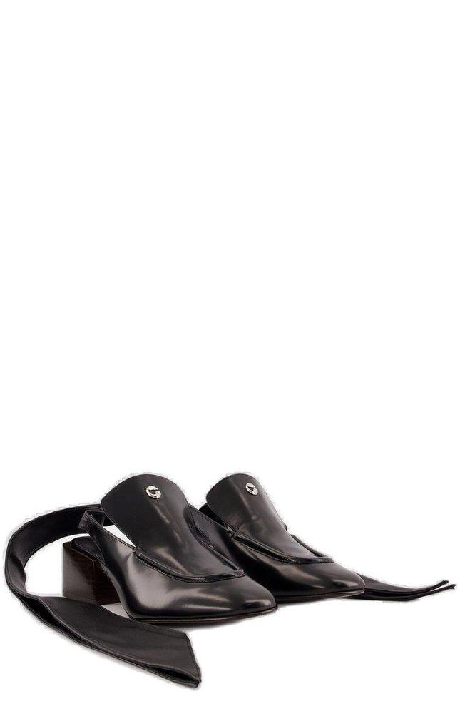 Coperni Logo Plaque Slingback Moccasins in Black | Lyst