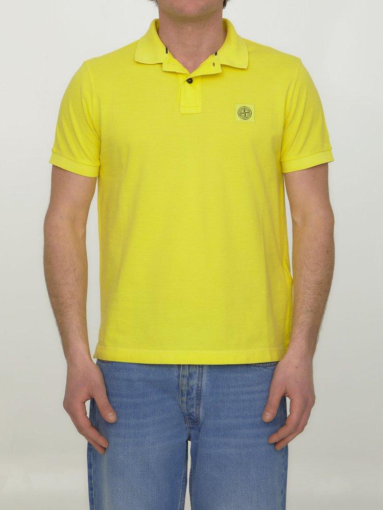 Stone Island Yellow Compass Polo Shirt for Men | Lyst