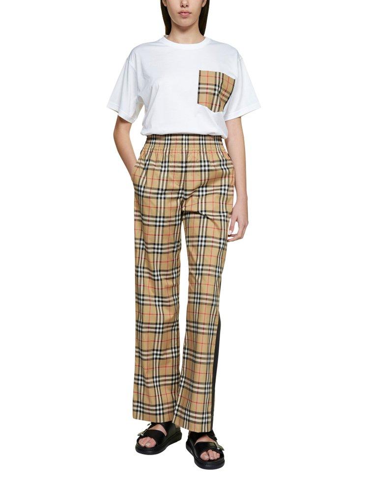Burberry Lowane Check Print Cotton Trousers - Save 20% | Lyst
