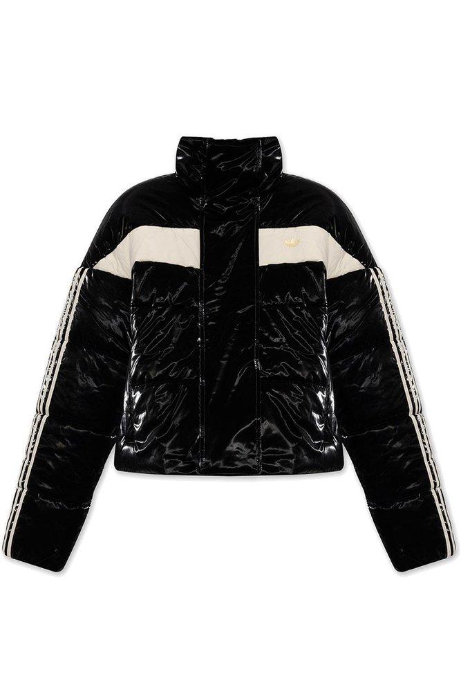 adidas Originals Puffer Jacket With Standing Collar in Black | Lyst