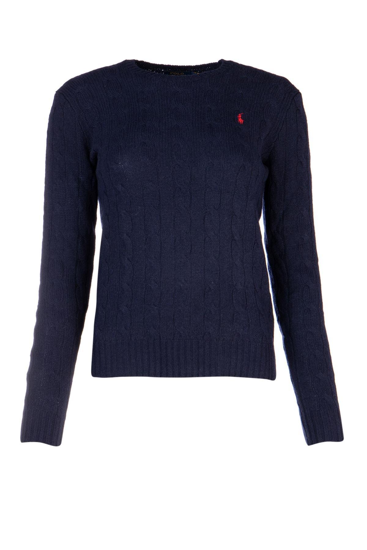 Polo Ralph Lauren Cotton Cable Knit Sweater in Navy (Blue) - Lyst