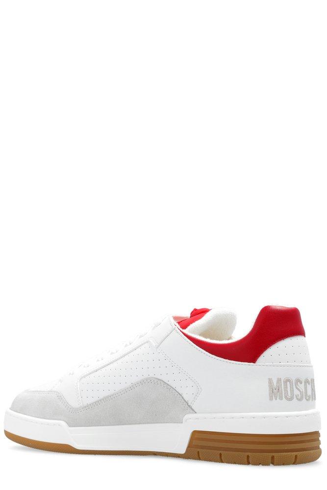 Moschino Logo-embroidered Lace-up Sneakers in White for Men