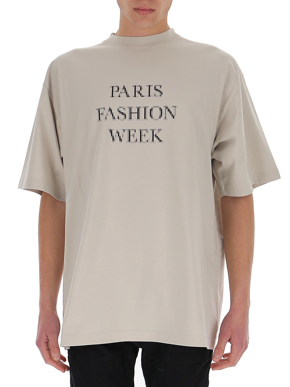 Balenciaga Cotton Paris Fashion Week Print T-shirt in Grey (Gray) for Men |  Lyst