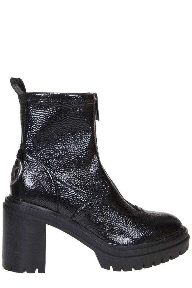Michael Kors Michael Cyrus Crinkle Finished Ankle Boots in Black | Lyst