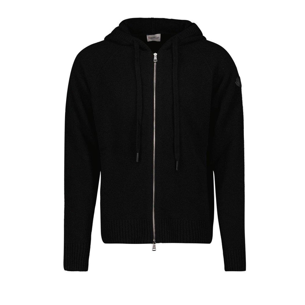 Moncler black zip hoodie deals