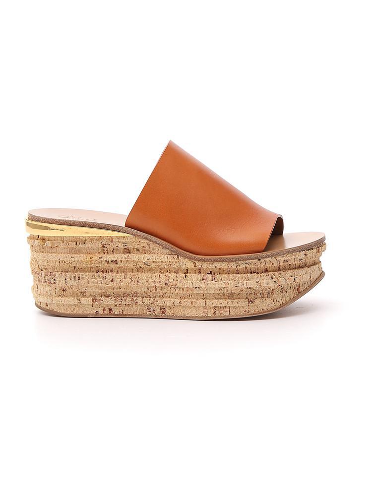 Chloé Leather Platform Slides in Cognac (Brown) Save 23 Lyst